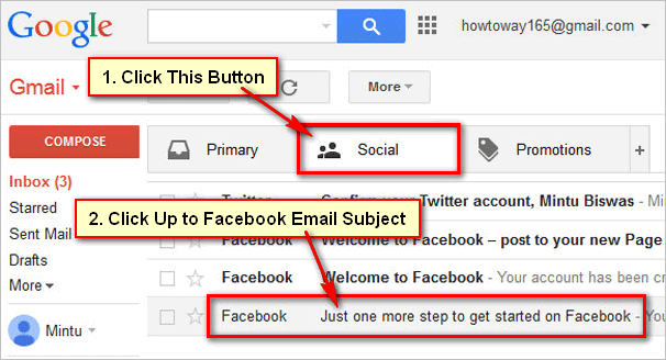 how to confirm email address on facebook