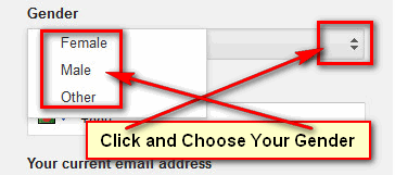 Select-your-gender-for-gmail