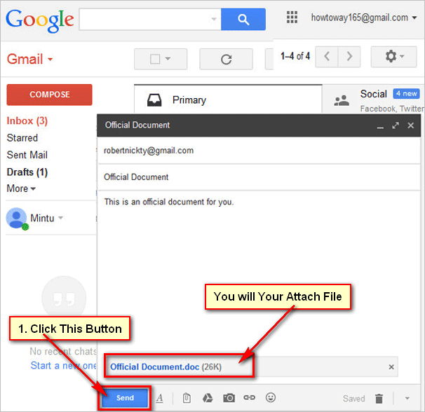 How to Add and Send an Email with Attachment File Using Gmail