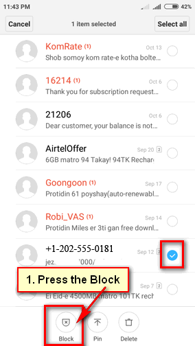 Block Text Message on Android