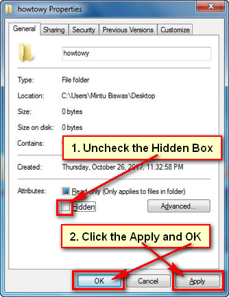 How to unhide files in Windows 7