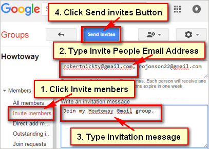 Invite members to Join your Group on Gmail 