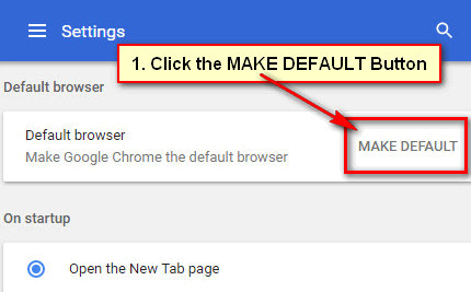 Make Google Chrome Default Browser in Windows 7