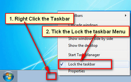How to Lock the Taskbar in Windows 7