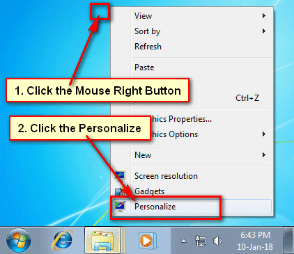 Windows 7 Personalize
