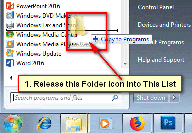 Add Folder to All Programs Windows 7