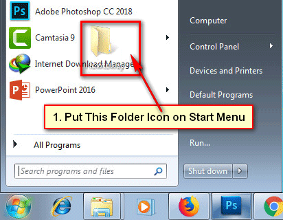 Add Folder to Start Menu Windows 7 