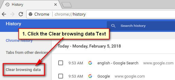 Clear Browsing History on Windows 7