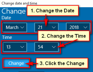 Change the Date and Time on Windows 10