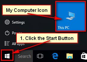 Display My Computer on Windows 10 Start Menu