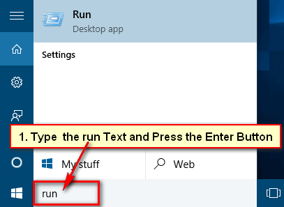 Open Run Command on Windows 10