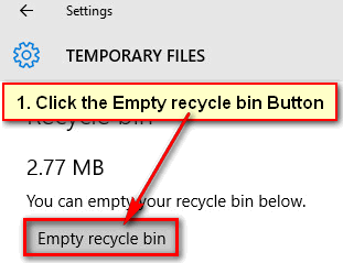 Shortcut to Empty Rechcle Bin in Windows 10