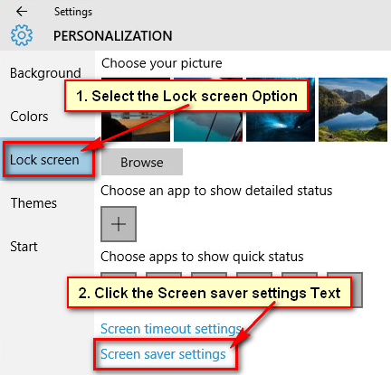 Turn Off Screensaver in Windows 10