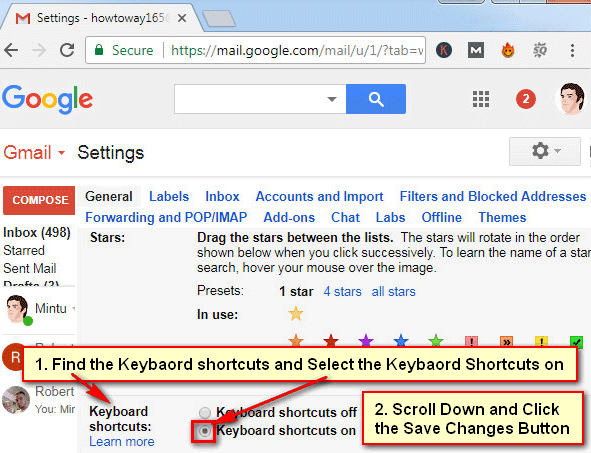 Enable Gmail Keyboard Shortcuts