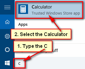 Open Windows 10 Calculator Using the Search Bar