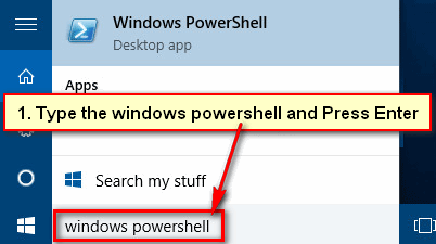 Open Windows PowerShell in Windows 10