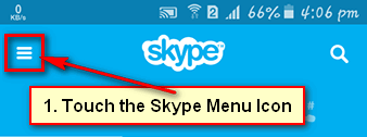Skype Menu on Android