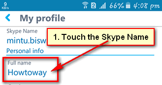 Skype Profile on Android
