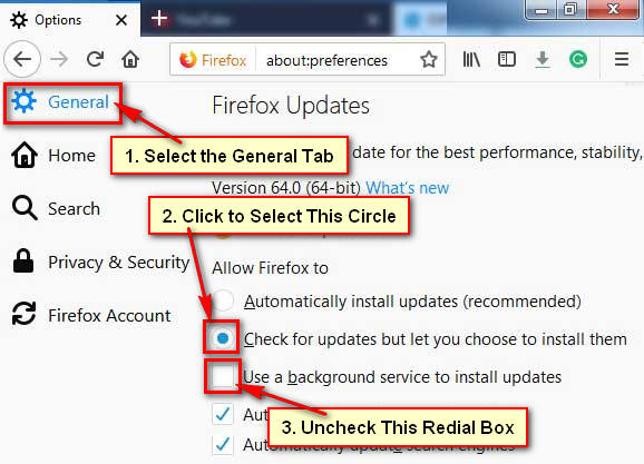 How to stop Firefox auto update