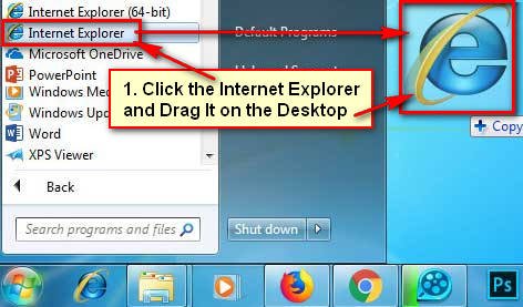 Create an Internet Explorer Shortcut on the Desktop