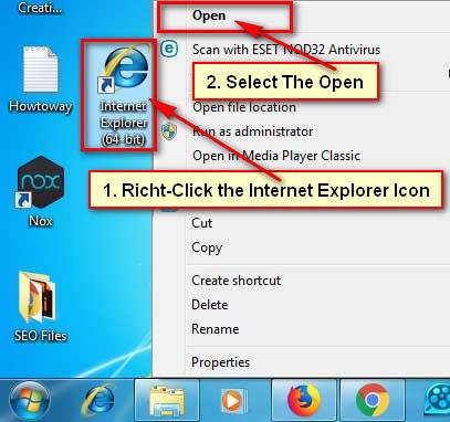 How to Open Internet Explorer in Windows 7