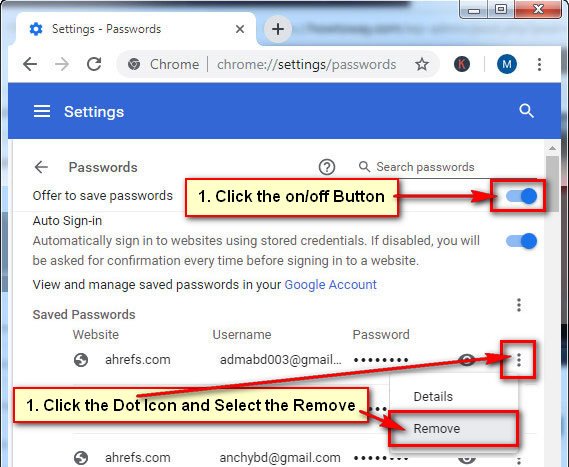 How to Delete Saved Password on Chrome