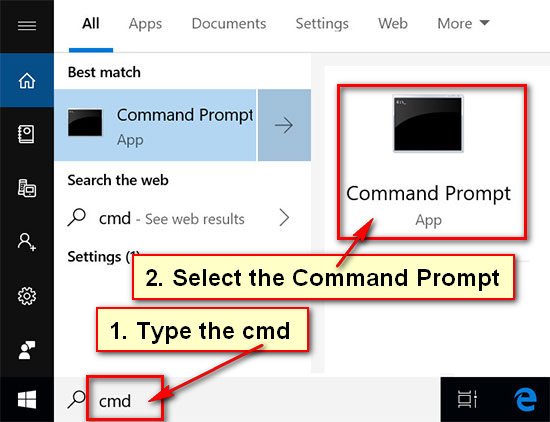 Command Prompt on Windows 10