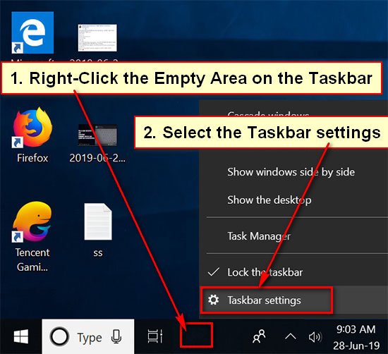 Hide the Taskbar Windows 10