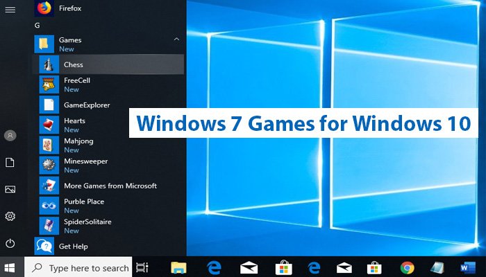 Windows 7 Games for Windows 10