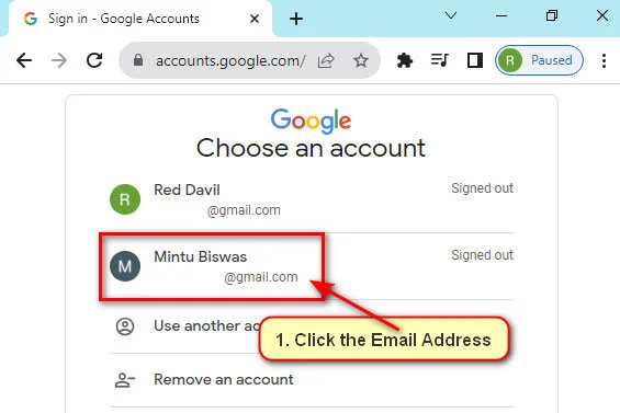 Google Sign in Existing Account